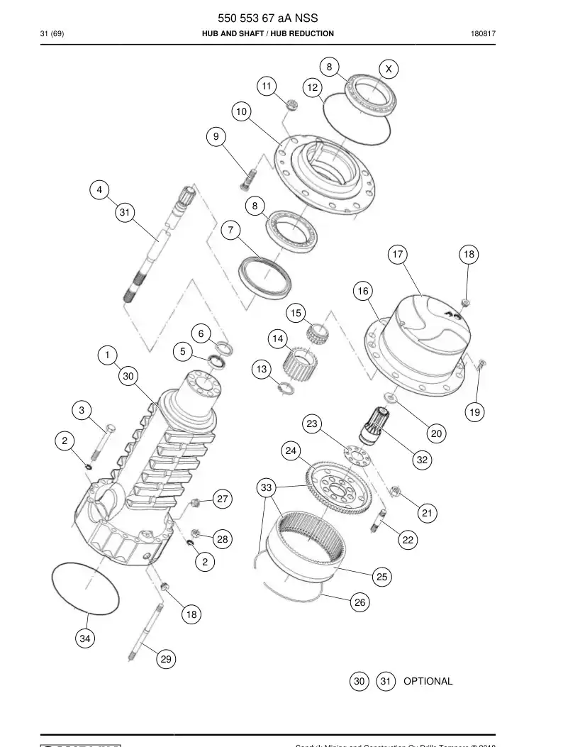 55055367a 550 553 67a CUBO E SHAFT - Sandvik Technical Drawing