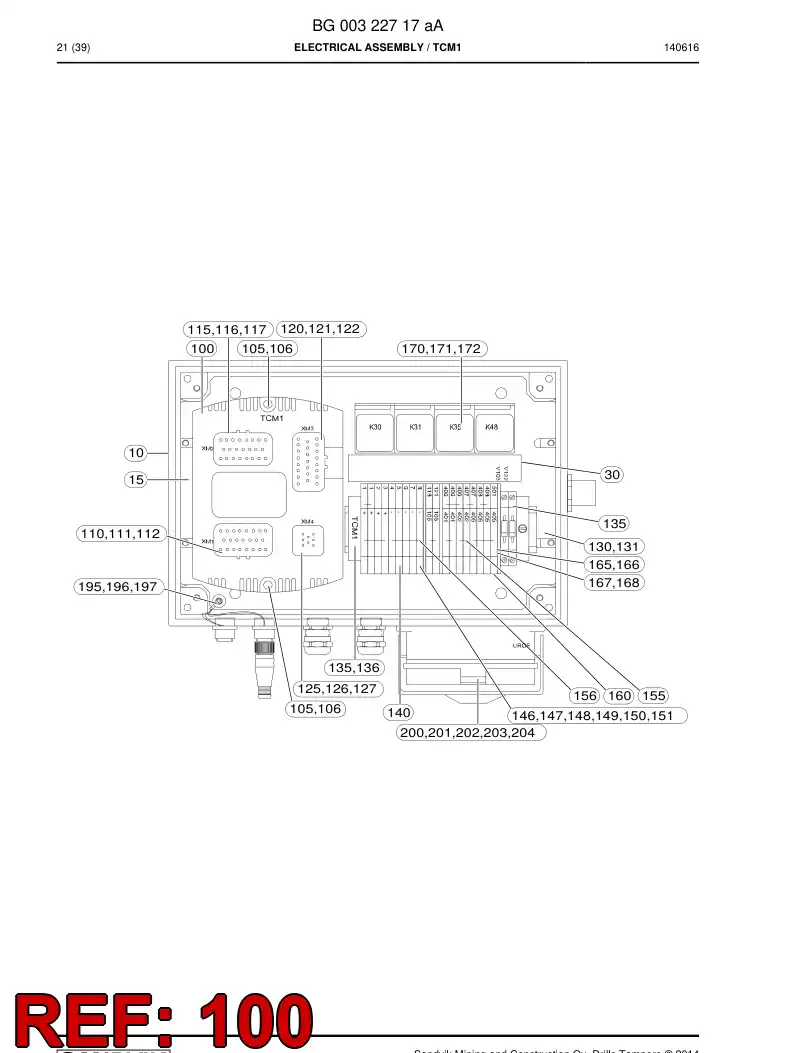 55055398a 550 553 98a Programmed Electronic Assembly - Sandvik Technical Drawing
