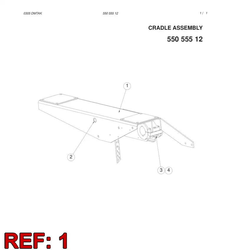 55055416 550 554 16 CRADLE - Sandvik Technical Drawing