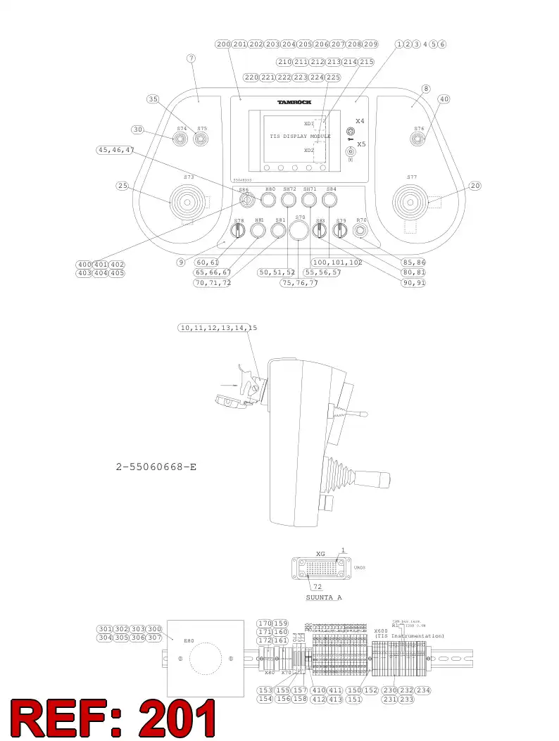 55055503 550 555 03 PROGRAMMED ELECTRONIC ASSEMBLY - Sandvik Technical Drawing