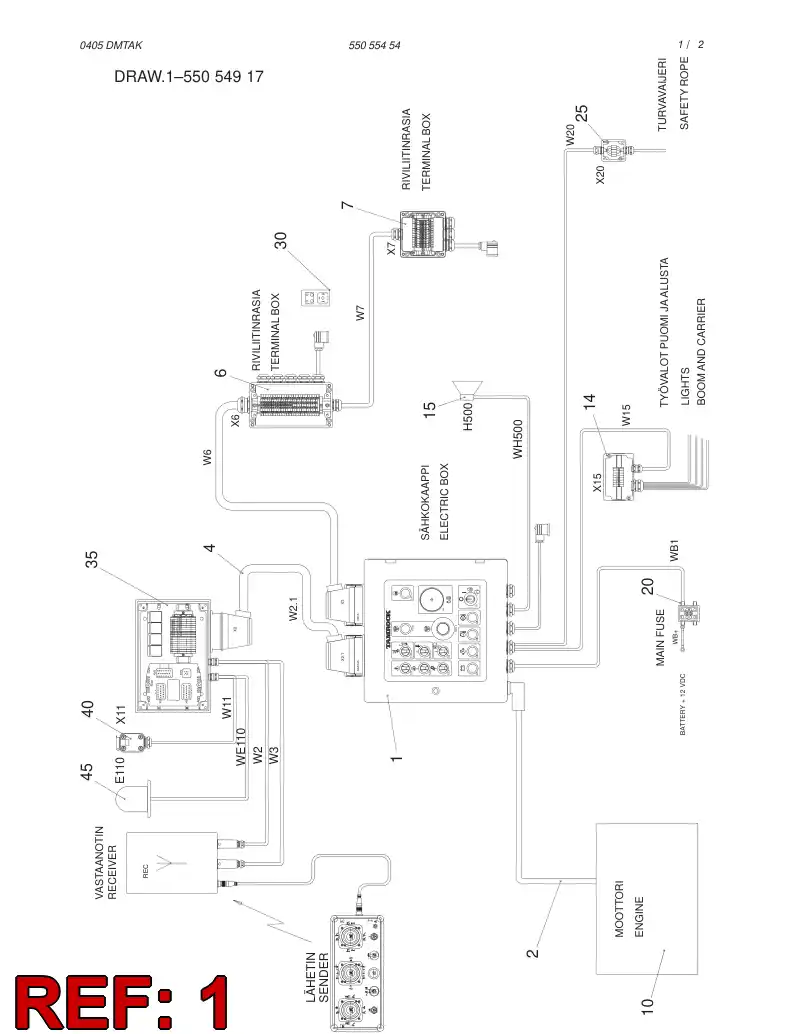 55055526 550 555 26 ELECTRIC SWITCHGEAR CABINET ASSEMBLY - Sandvik Technical Drawing