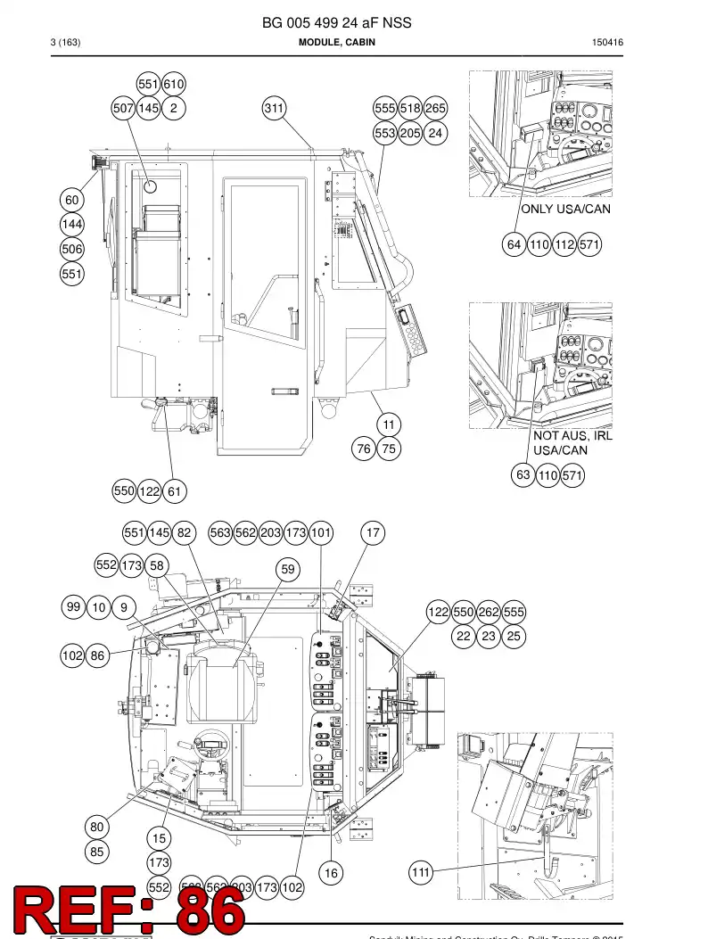 55055631a 550 556 31a Bracket - Sandvik Technical Drawing