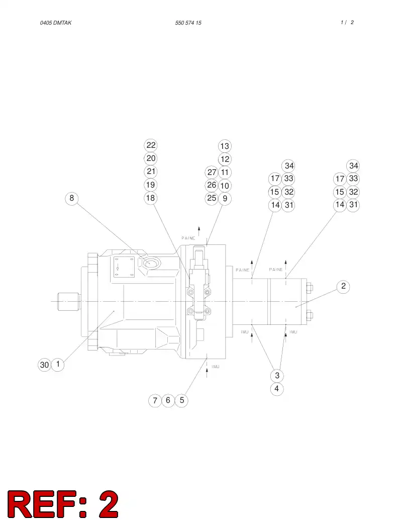 55055709 550 557 09 PUMP ASSEMBLY - Sandvik Technical Drawing