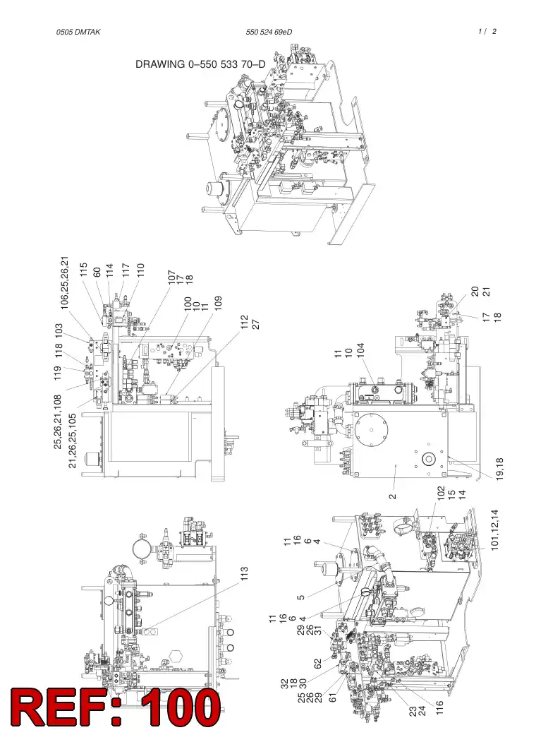 55055770 550 557 70 VALVE ASSEMBLY - Sandvik Technical Drawing