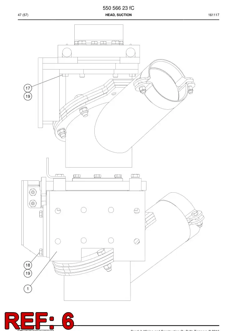 55055915a 550 559 15a Cover - Sandvik Technical Drawing