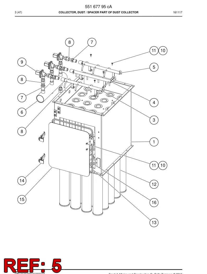 55055986 550 559 86 Pipe assembly - Sandvik Technical Drawing