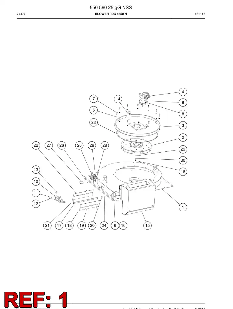 55056026a 550 560 26a Shroud, Fan - Sandvik Technical Drawing