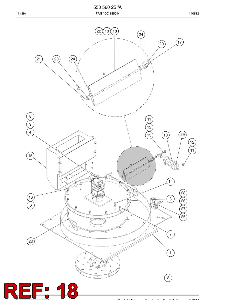 55056035 550 560 35 Plate - Sandvik Technical Drawing