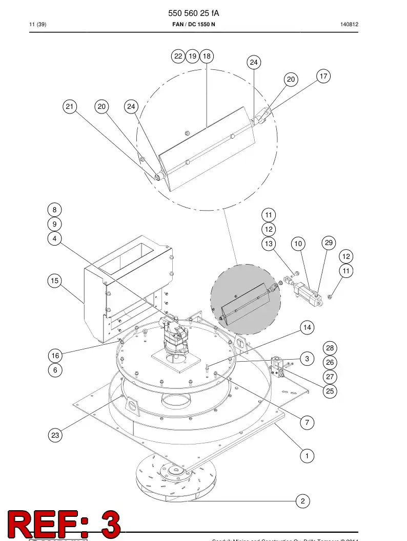 55056044 550 560 44 Cover - Sandvik Technical Drawing