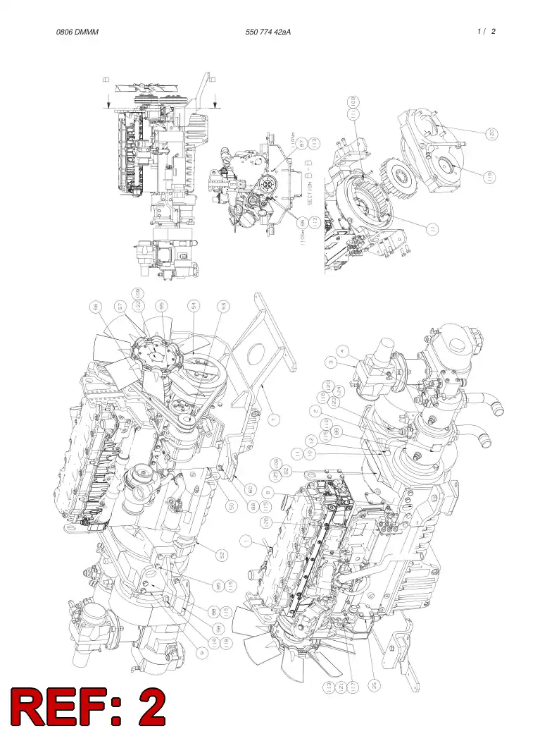 55056261 550 562 61 HYDRAULIC PUMP ASSEMBLY - Sandvik Technical Drawing