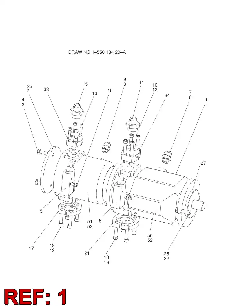 55056353 550 563 53 DOUBLE PUMP - Sandvik Technical Drawing