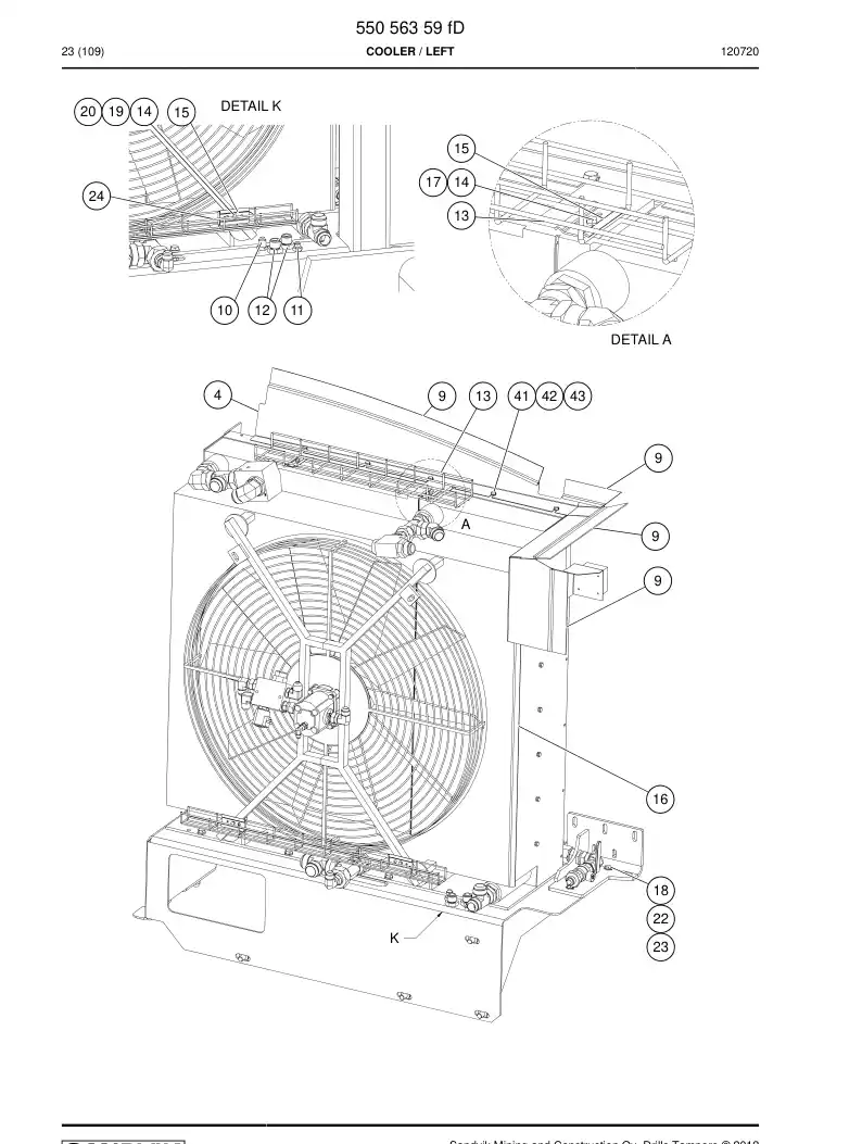 55056359f 550 563 59f COOLER - Sandvik Technical Drawing