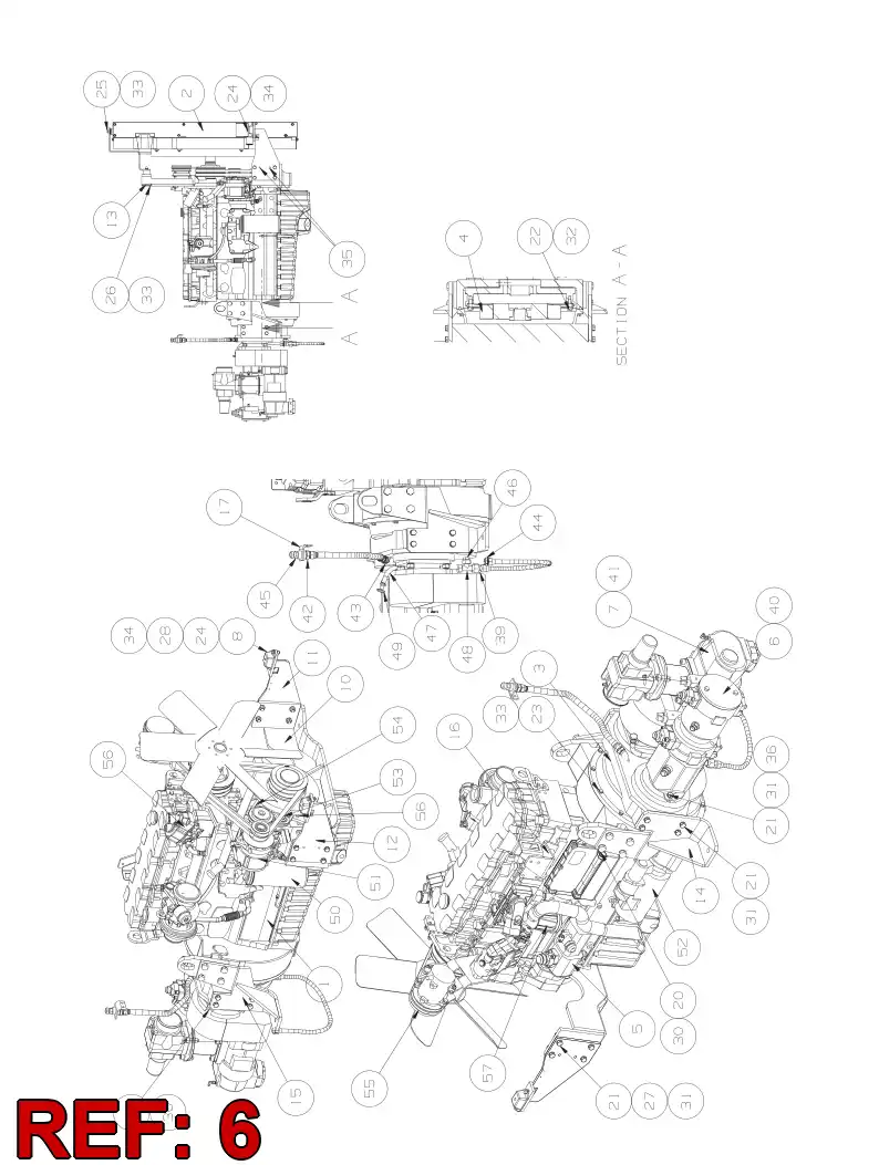 55056363 550 563 63 HYDRAULIC PUMP ASSEMBLY - Sandvik Technical Drawing