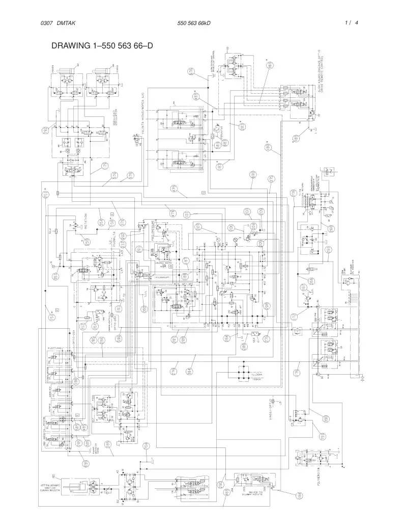 55056366kD 550 563 66kD HYDRAULIC DIAGRAM, RECEIVER MO - Sandvik Technical Drawing