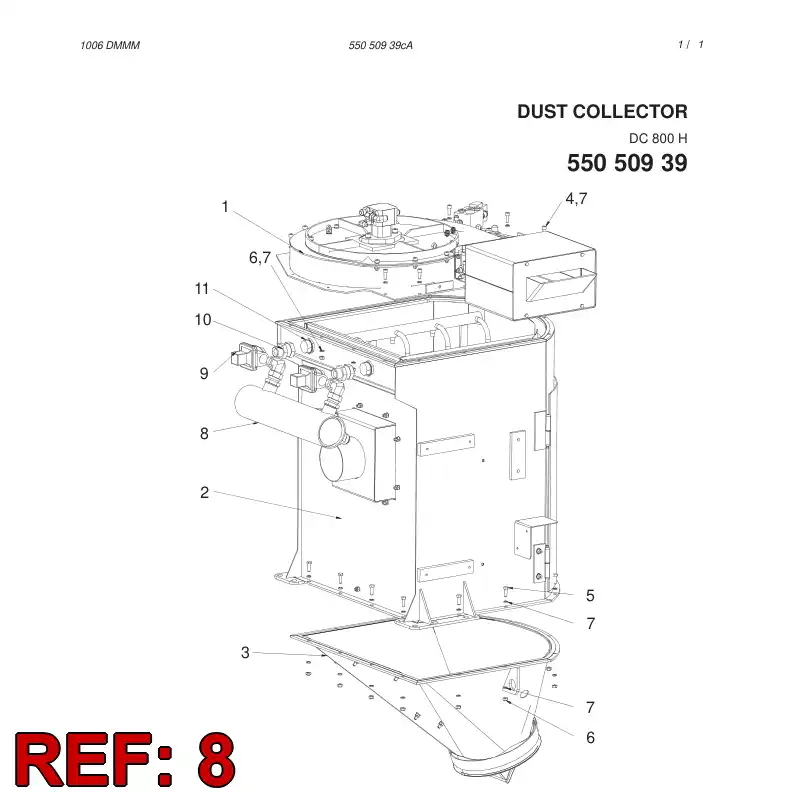55056506 550 565 06 Air receiver assembly - Sandvik Technical Drawing