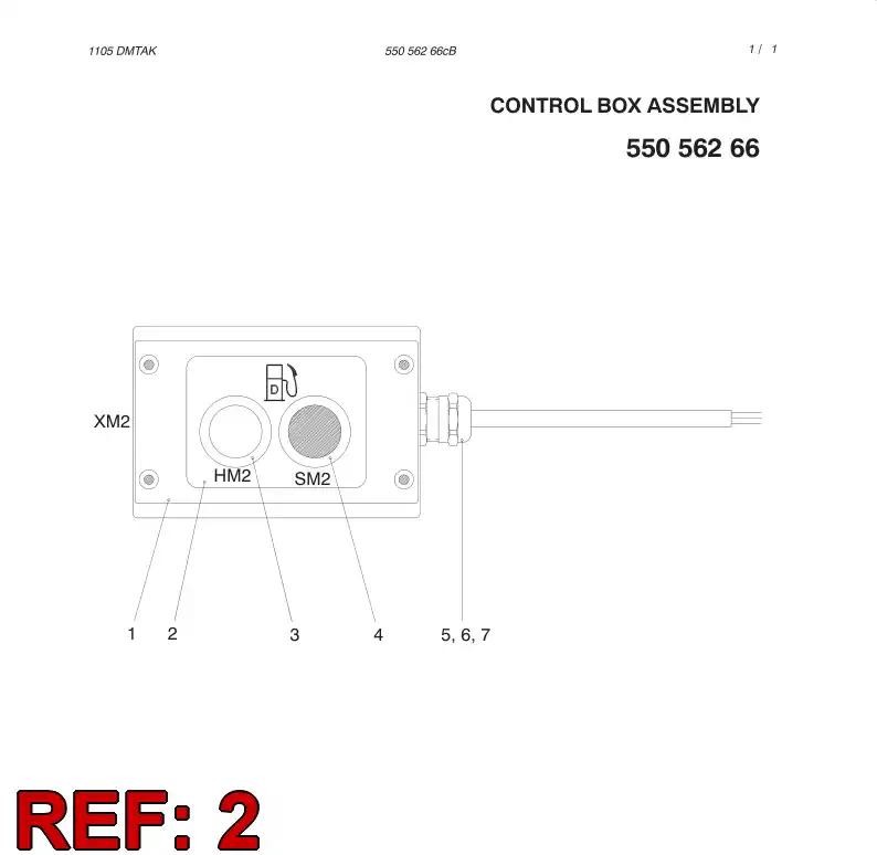 55056521 550 565 21 Decal - Sandvik Technical Drawing