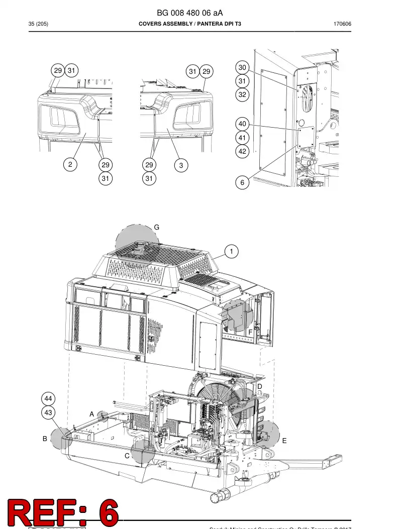 55056535a 550 565 35a Plate, Cover - Sandvik Technical Drawing