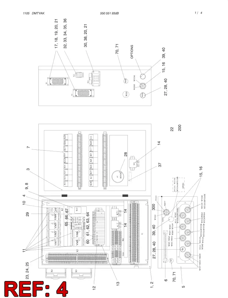 55056543 550 565 43 Plate, Mounting - Sandvik Technical Drawing