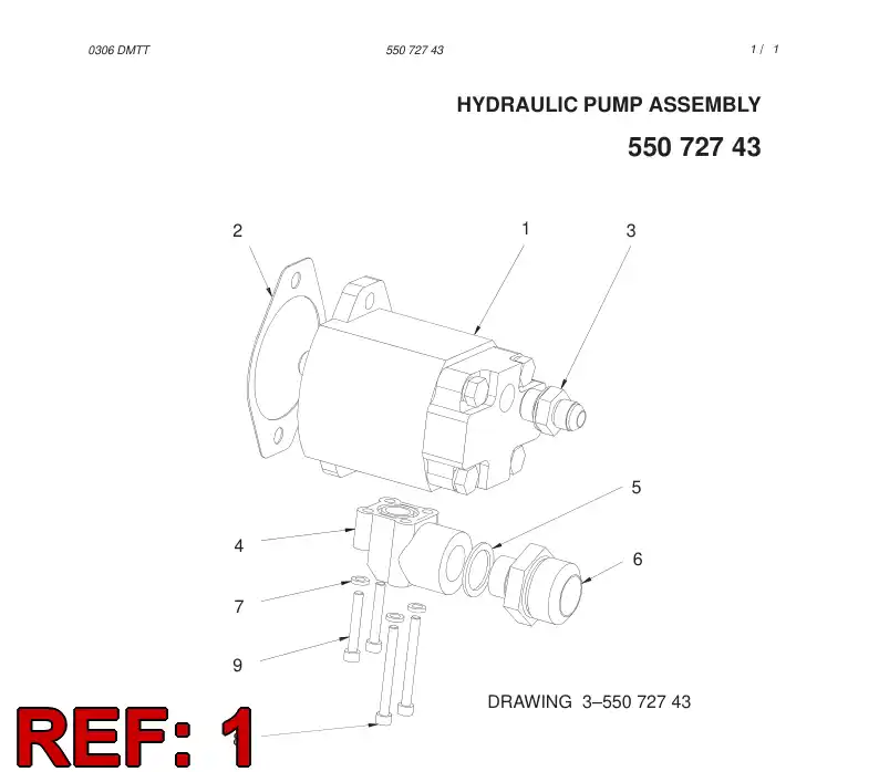 55056628 550 566 28 GEAR PUMP - Sandvik Technical Drawing