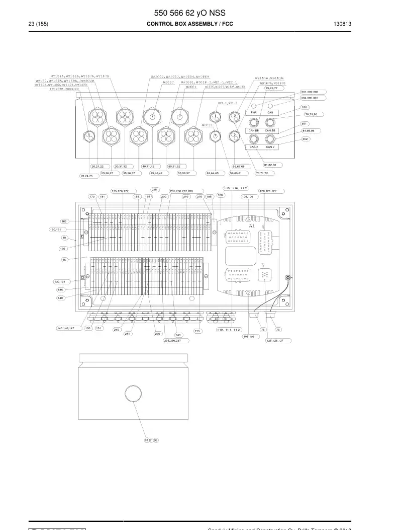 55056662y 550 566 62y Control Box Assembly - Sandvik Technical Drawing