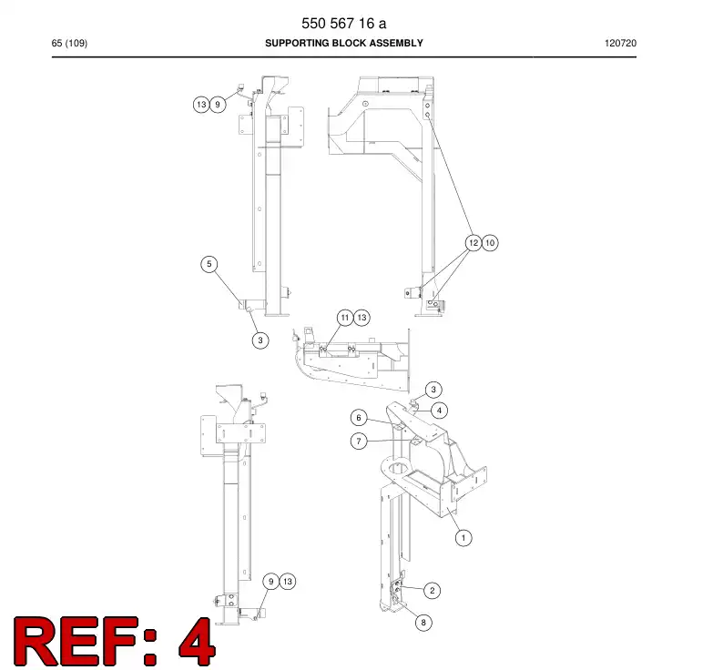 55056707 550 567 07 Support - Sandvik Technical Drawing