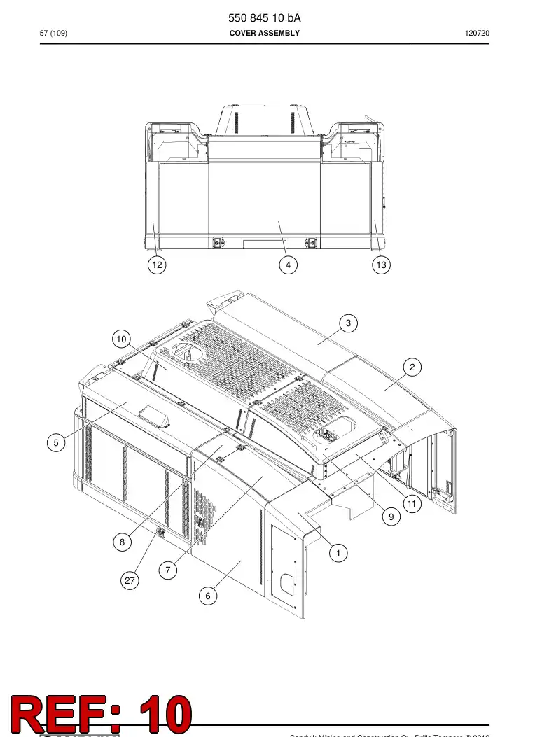 55056728 550 567 28 Guard - Sandvik Technical Drawing
