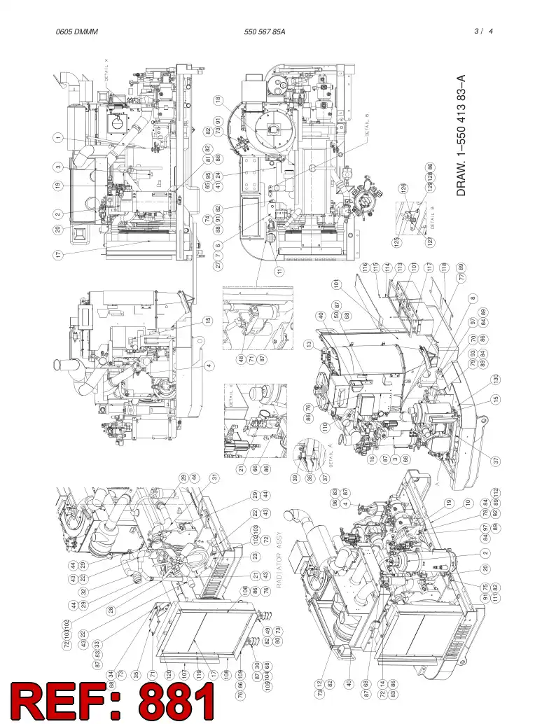 55056802 550 568 02 HOSE SET - Sandvik Technical Drawing