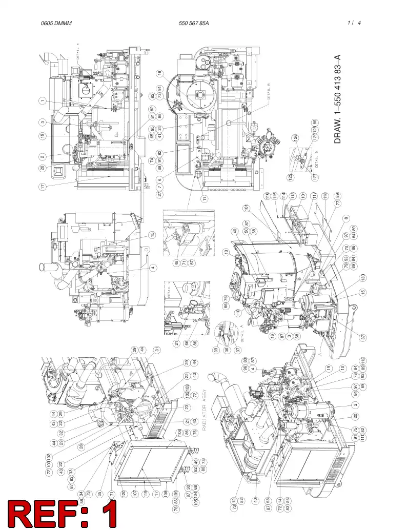 55056803 550 568 03 ENGINE ASSEMBLY - Sandvik Technical Drawing