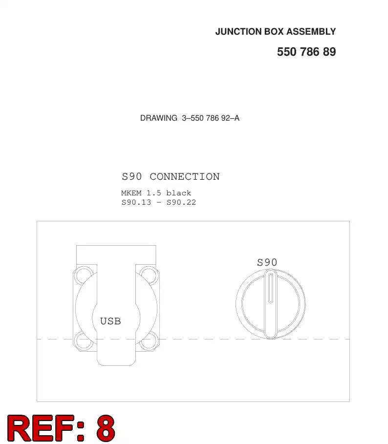 55056866 550 568 66 FRAME CONNECTOR - Sandvik Technical Drawing