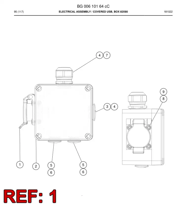 55056866b 550 568 66b CONECTOR DEL CHASIS - Sandvik Technical Drawing