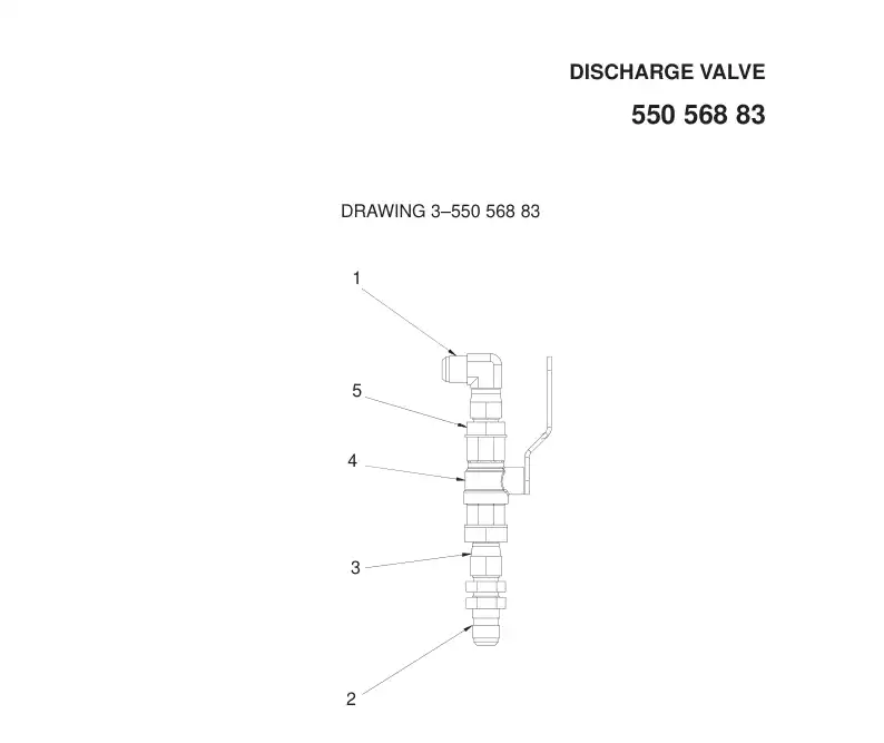 55056883 550 568 83 DISCHARGE VALVE - Sandvik Technical Drawing