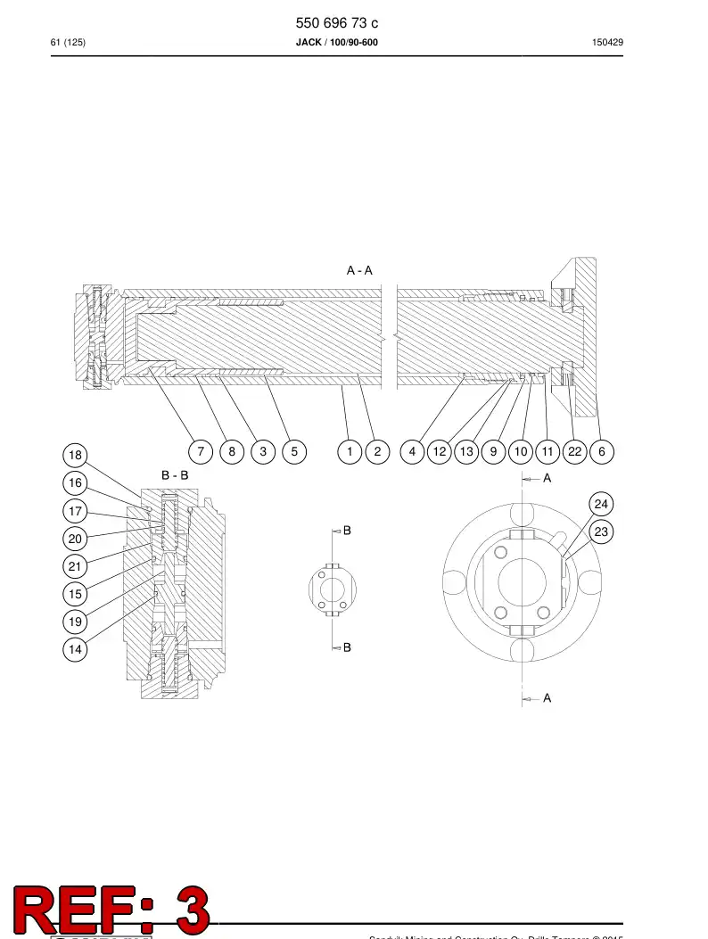 55056914a 550 569 14a PISTON - Sandvik Technical Drawing
