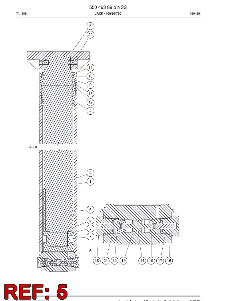 55056918a 550 569 18a Bushing - Sandvik Technical Drawing