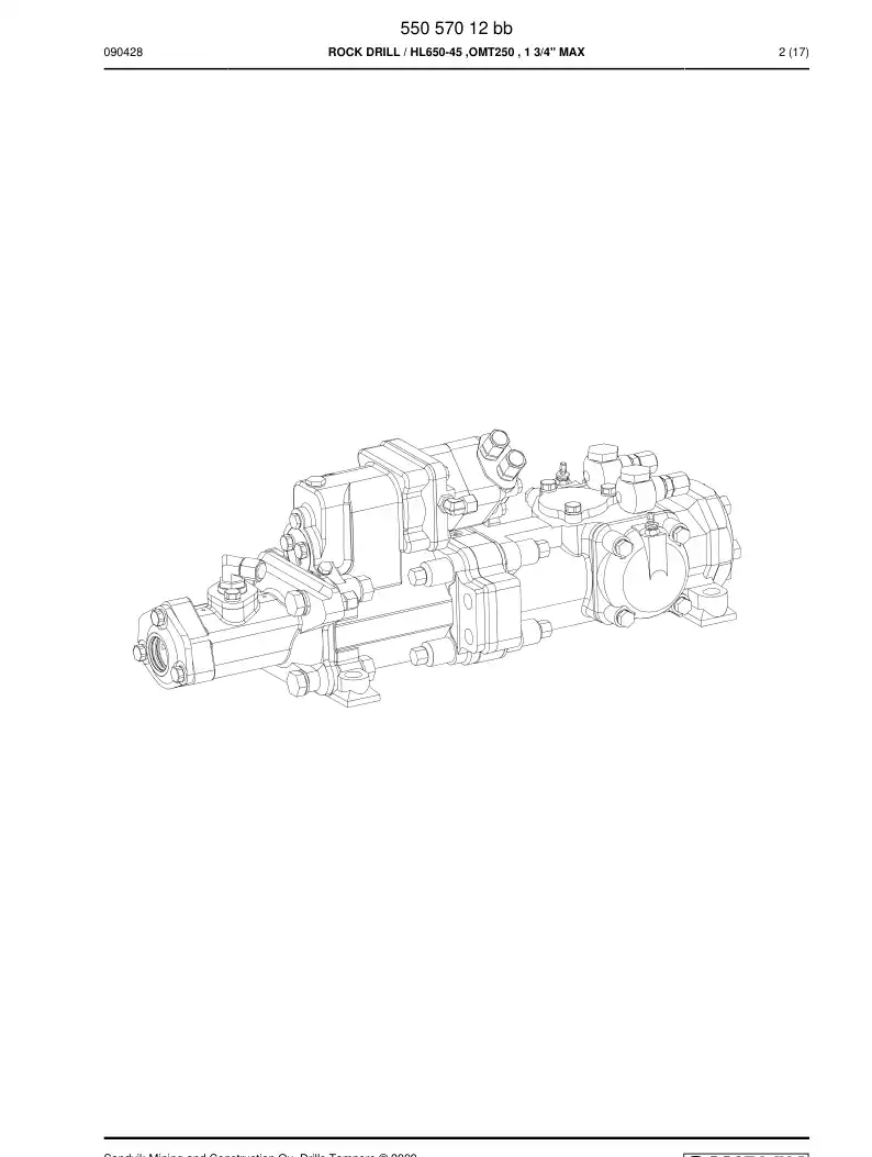 55057012b 550 570 12b ROCK DRILL - Sandvik Technical Drawing