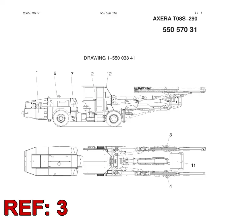 55057026 550 570 26 DRILLING MODULE - Sandvik Technical Drawing