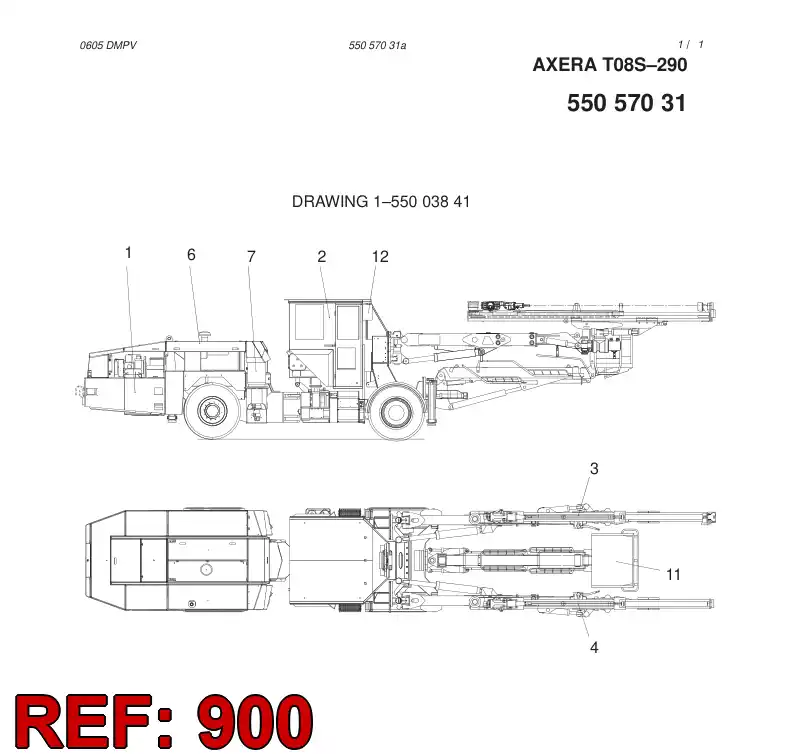 55057030 550 570 30 SEPARATE PARTS - Sandvik Technical Drawing