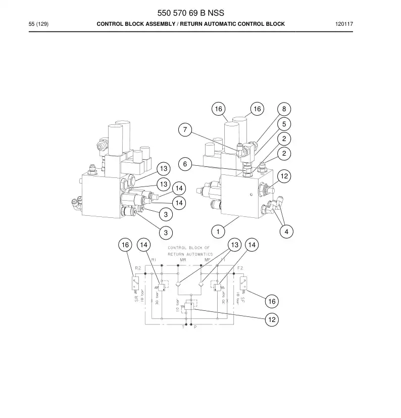 55057069 550 570 69 CONTROL BLOCK ASSEMBLY - Sandvik Technical Drawing