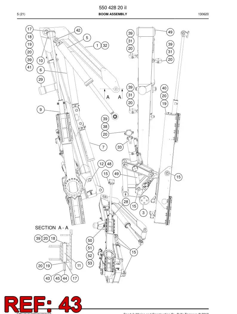 55057072a 550 570 72a Lock piece - Sandvik Technical Drawing