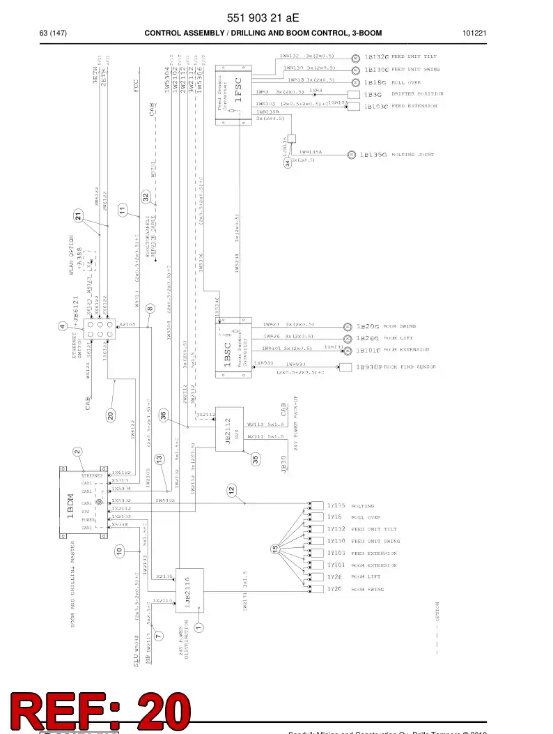 55057134 550 571 34 Pre-wired plug cable - Sandvik Technical Drawing