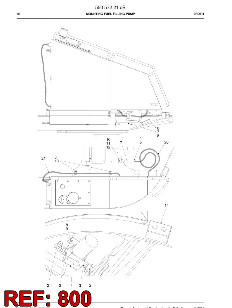 55057224b 550 572 24b Hydraulic diagram - Sandvik Technical Drawing