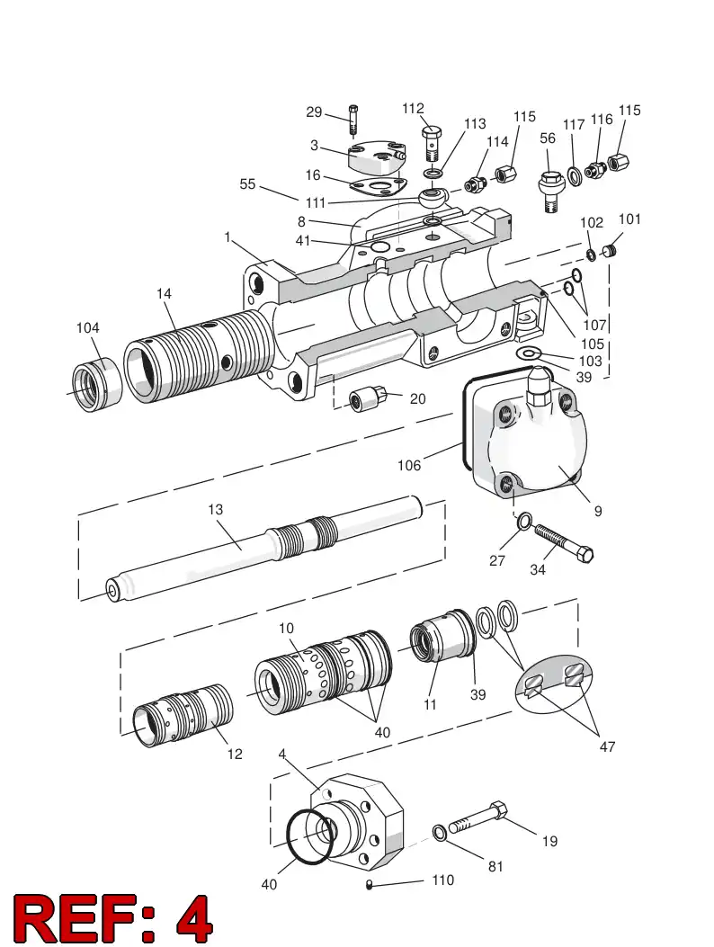 55057240 550 572 40 REAR COVER - Sandvik Technical Drawing