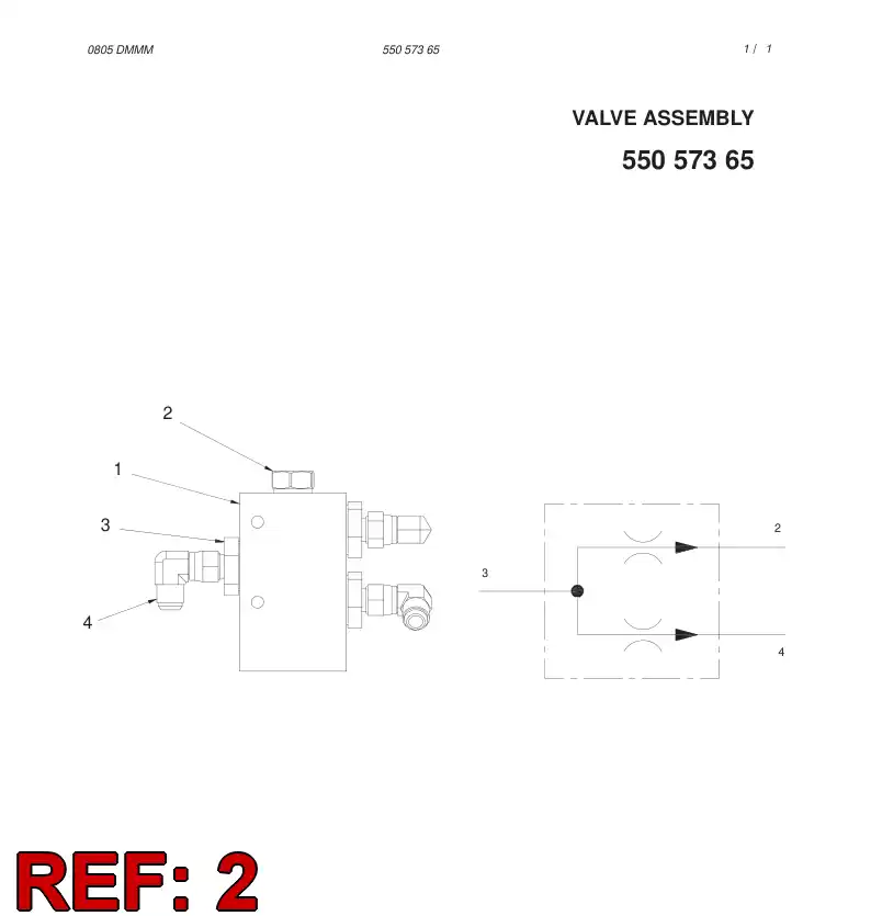 55057287 550 572 87 HYDRAULIC SEPARATE PARTS - Sandvik Technical Drawing