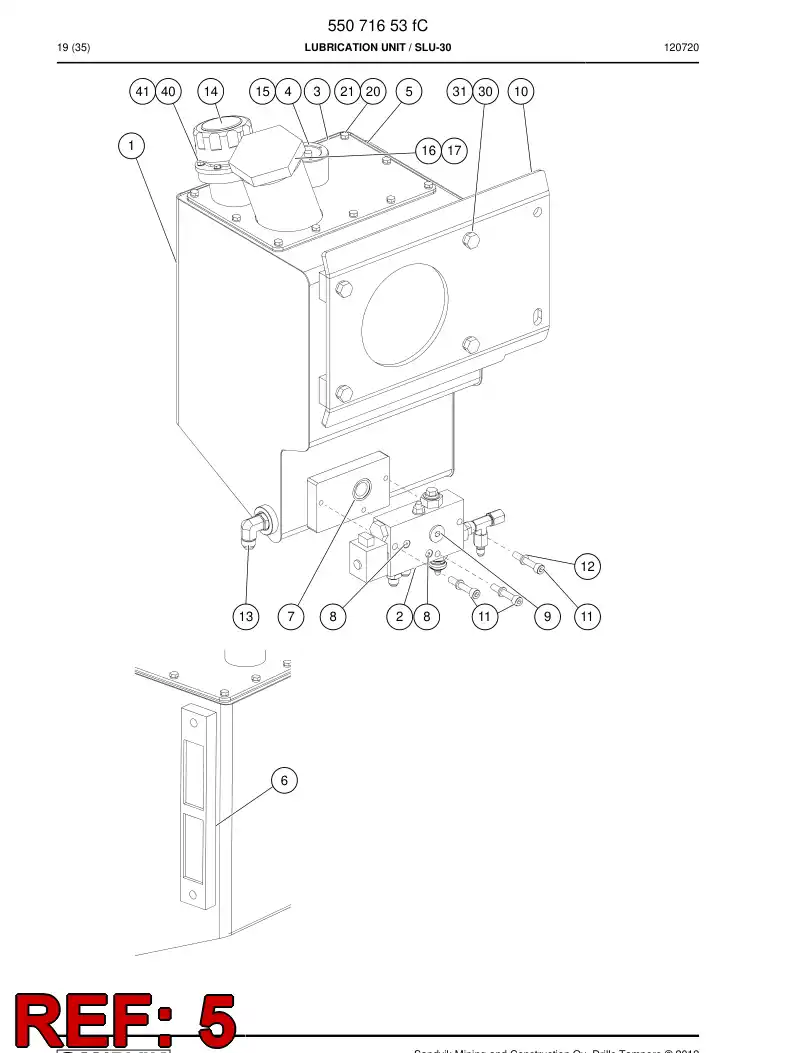 55057296 550 572 96 Seal - Sandvik Technical Drawing