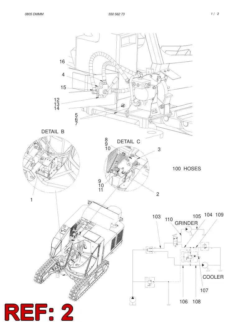 55057368 550 573 68 VALVE ASSEMBLY - Sandvik Technical Drawing