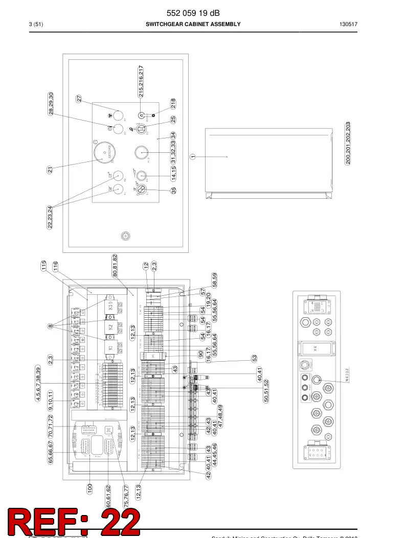 55057405a 550 574 05a Light, Signal - Sandvik Technical Drawing