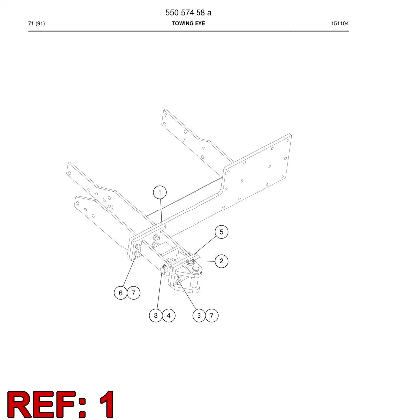 55057433b 550 574 33b Bracket - Sandvik Technical Drawing