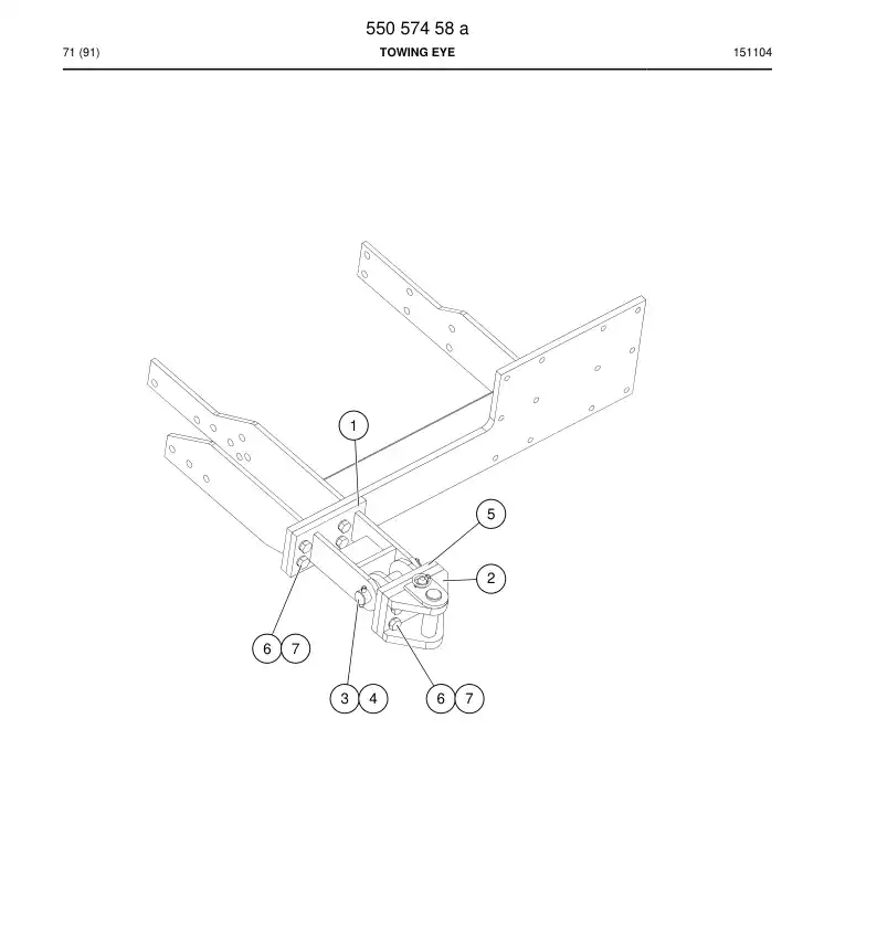 55057458a 550 574 58a Towing eye - Sandvik Technical Drawing
