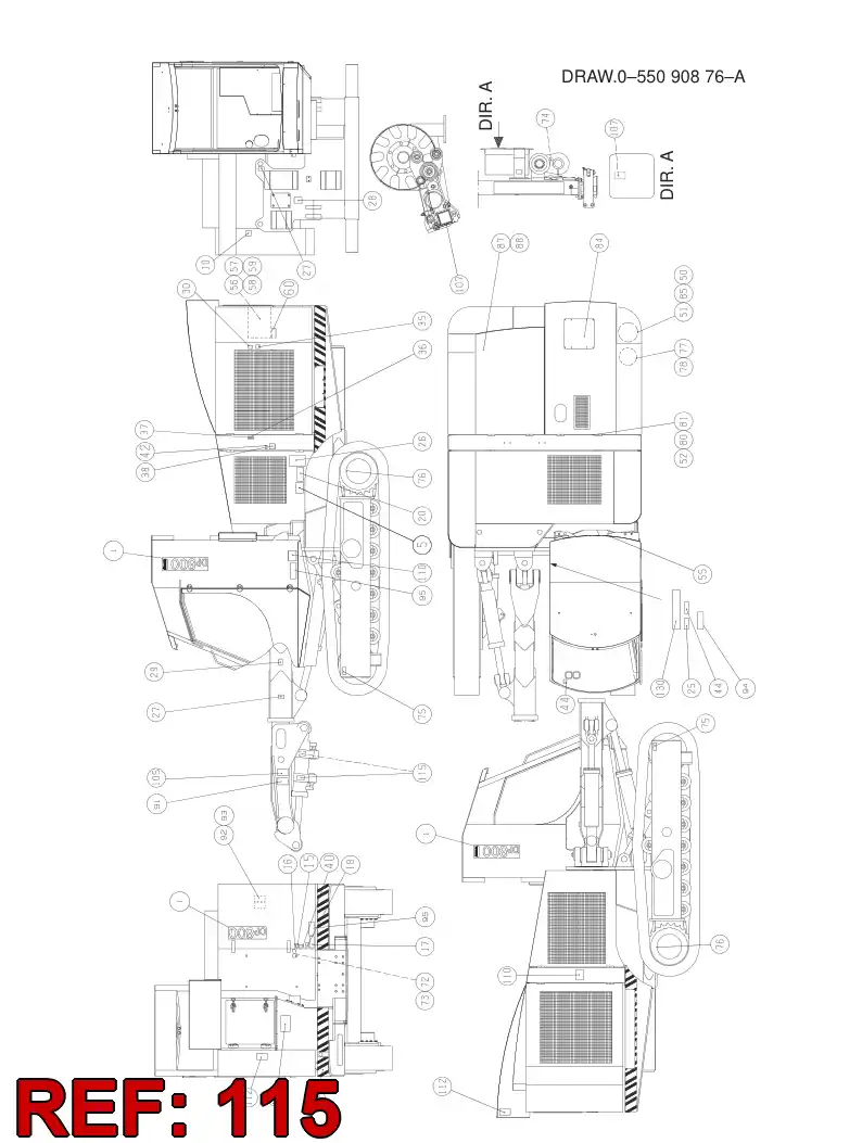 55057539 550 575 39 PLATE - Sandvik Technical Drawing