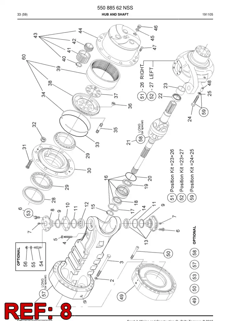 55057566 550 575 66 Pin - Sandvik Technical Drawing
