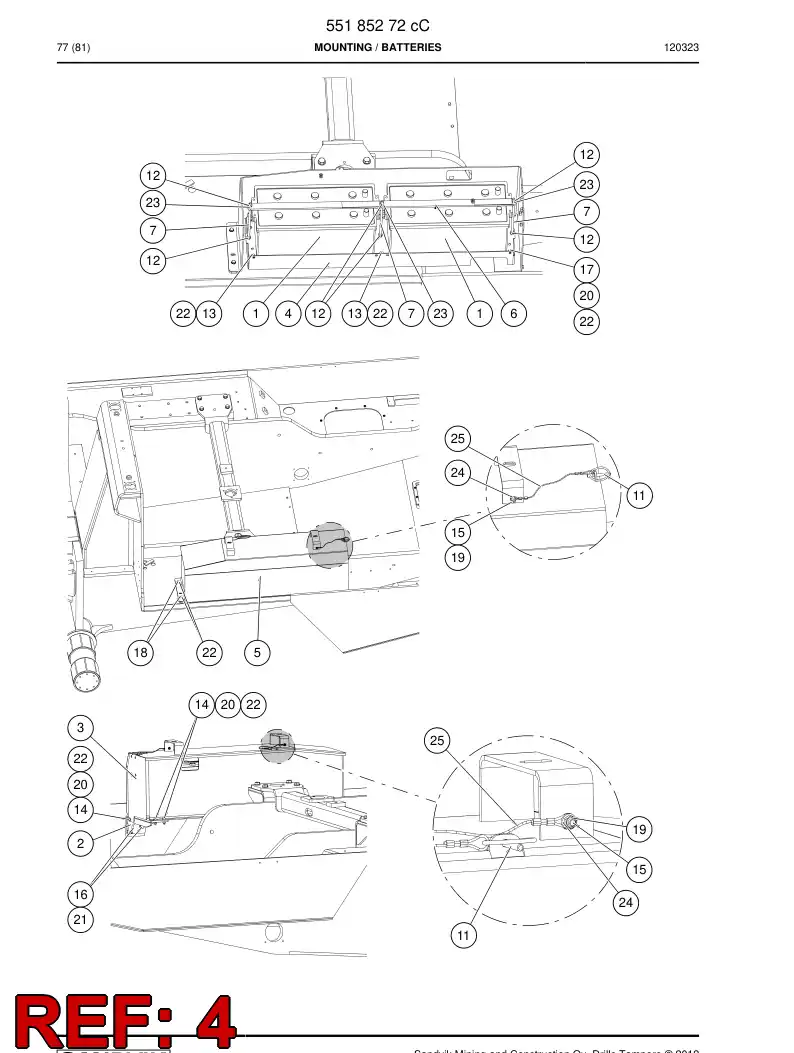 55057577 550 575 77 Bracket - Sandvik Technical Drawing